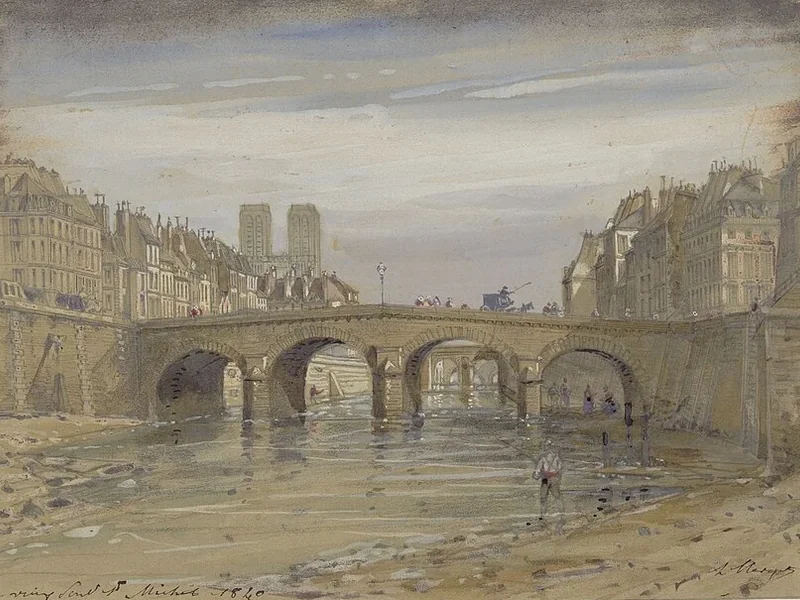 1818-Hubert Clerget - Il vecchio ponte di San Michele, 1840